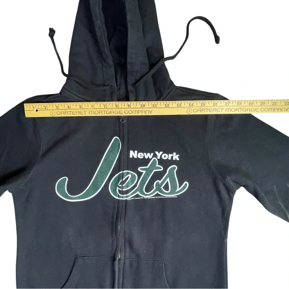 New York Jets Football Team Full Zip Hoodie Sweatshirt Womens Medium Black NFL - Picture 12 of 14